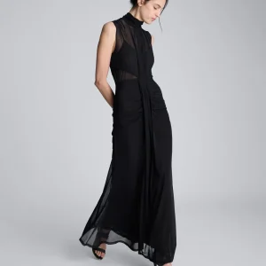 Vestido con cuello falso para mujer