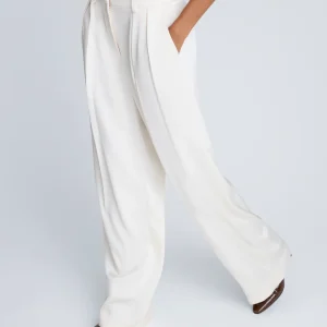 Pantalón de pinzas dobles y cintura alta para mujer