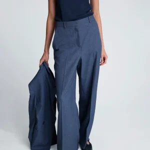 Pantalón fly front de cintura alta para mujer