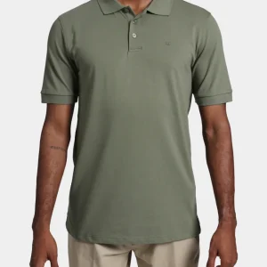 Polo fondo entero para hombre olive
