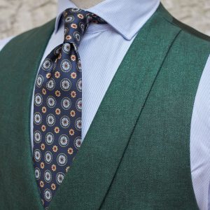 Chaleco RTW 100% Lino Verde Grama Drapers Italy