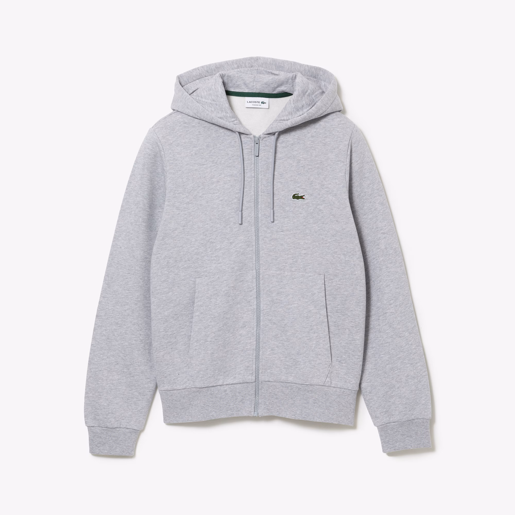 SUDADERA LACOSTE CON CAPUCHA Y CREMALLERA CLASSIC FIT GRIS